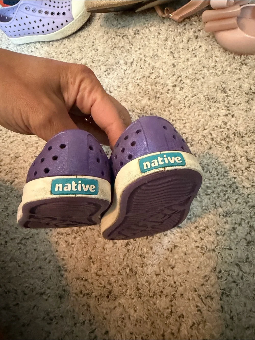 Native Kids Purple Slip-On Water Shoes Jefferson Euc size 6